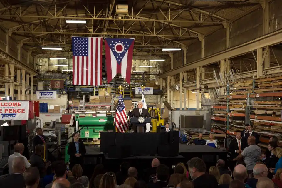 V.P. Pence speaks at Tendon Manufacturing in Cleveland, Ohio June 28 2017